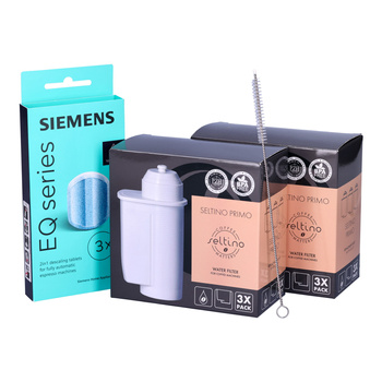 ZESTAW: 6x Filtr Seltino Primo zamiennik do Brita Intenza TZ70003 + tabletki odkamieniające Siemens TZ80002 + szczoteczka