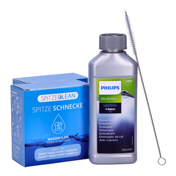 ZESTAW: 2x Spitze Schnecke - zamiennik filtra Philips Saeco CA6903 AquaClean + odkamieniacz CA6700 + szczoteczka