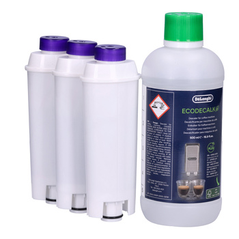 ZESTAW: 3x filtr Spitze Ellipse zamiennik do DLS C002 SER3017 + Delonghi EcoDecalk 500ml