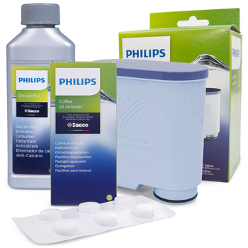ZESTAW: Filtr Philips Saeco CA6903 AquaClean + odkamieniacz CA6700 + tabletki odtłuszczające CA6704