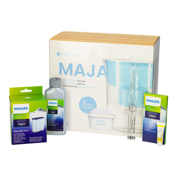 Dzbanek Seltino MAJA + akcesoria do konserwacji ekspresów Philips Saeco z filtrem AquaClean